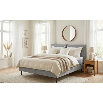 Abbildung von LeGer Home by Lena Gercke Bett "ERIK Boxbett mit Bonnell-/Taschen-Federkernmatratze, Breite 160/180cm" wahlweise Härtegrad der Matratze H2/H3/H4, Polsterbett mit/ohne Topper