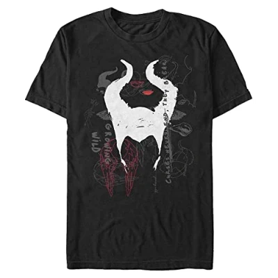 Abbildung von Disney Unisex Maleficent: Mistress Of Evil Dark Collage Organic Short Sleeve T shirt, Schwarz, XL