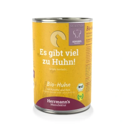 Abbildung von 400 g Herrmann&#039;s BIO Sensitive Huhn mit Karotte Pro Stück