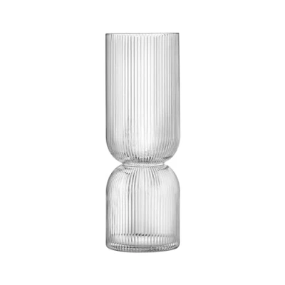 Abbildung von Navaris Tischvase Glasvase geriffelt groß 35x14x14cm Blumenvase Glas Vase