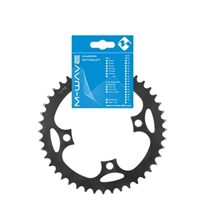 Abbildung von M Wave Unisex Adult PD R4 S E Bike Kettenblatt, für 1/2 x 3/32 &amp; 11/128&quot; Ketten, Brose, Bosch, Shimano…, Lochkreis 104 mm, Schwarz, 20 1 cm