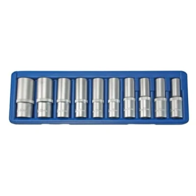Abbildung von SW Stahl 05630L Steckschlüsseleinsatz Set 10 Sechskant Außensechskant Chrom Vanadium 1/2 Vierkant