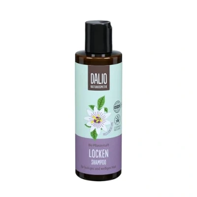Abbildung von DALIO Locken Shampoo für lockiges und welliges Haar mild reinigend mit Bio Pflanzensaft Passionsblume zertifizierte vegane Naturkosmetik