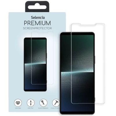 Abbildung von Sony Xperia 1 V Panzerglas Selencia Displayschutz Gehärtetes Glas aus gehärtetem für das