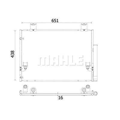 Abbildung von MAHLE ORIGINAL AC 929 000S Klimakondensator mit Trockner 651