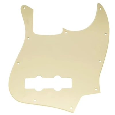 Abbildung von Musiclily 10 Löcher J Bass Pickguard JB Schlagbrett für Fender American/Mexican Standard Jazz Bass,1 lagig Crème