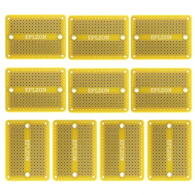 Abbildung von EPLZON Prototype Board Lötbares Breadboard Doppelseitig Leiterplatte PCB Circuit zum Schweißen von,DIY elektronische Artikel,Gelb(Packung mit 10 Stück)