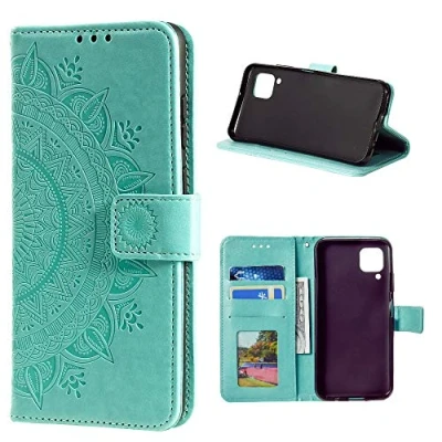Abbildung von CoverKingz Handy Hülle kompatibel mit Samsung Galaxy A42 5G Handyhülle Kartenfach Bookcover Case Tasche klappbar Motiv Mandala Grün