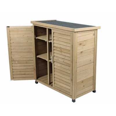 Abbildung von dynamic24 Geräteschrank Tannenholz, Gartenschrank, Schuppen, Gerätehaus