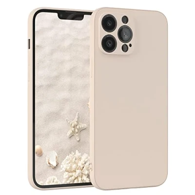 Abbildung von EAZY Case Silikonhülle für iPhone 13 Pro Max Hülle Silikon Beige weich stoßfeste Handyhülle Schutzhülle mit Kameraschutz Dünn Premium Schutz Cover TPU Phone Bumper in Taupe