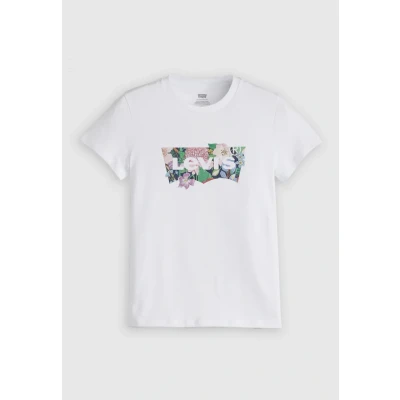 Abbildung von Levi&#039;s THE Perfect TEE Tshirt print, Damen, Größe: XXS, Coloring book dahlia bw fill bright white