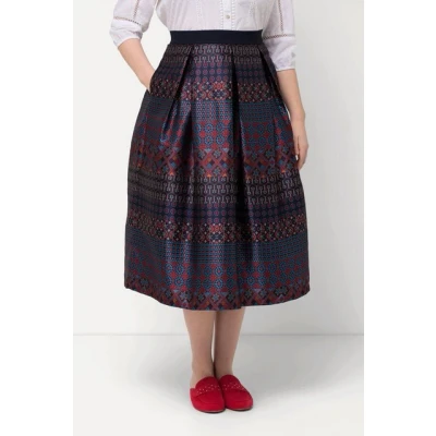 Abbildung von Ulla Popken Stripe Country Alinienrock, Damen, Größe: 46/48, Navy blue