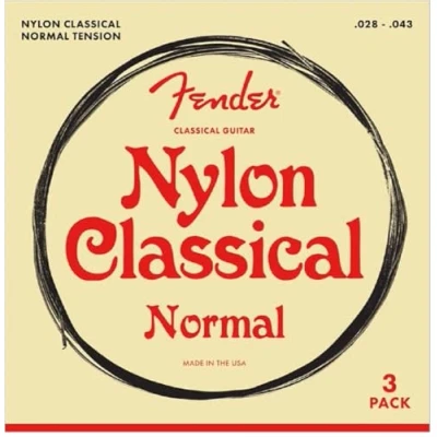 Abbildung von Fender Nylon Akustiksaiten, 100 Stück, transparent/silberfarben, Kabelbinder, Stärke .028 .043, 3er Pack