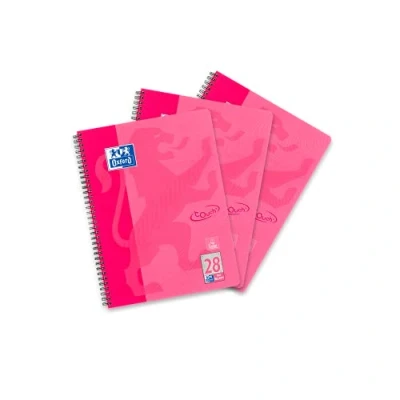 Abbildung von Oxford Touch Collegeblock A4 kariert, mit Doppelrand, 80 Blatt, pink, 3 Stück