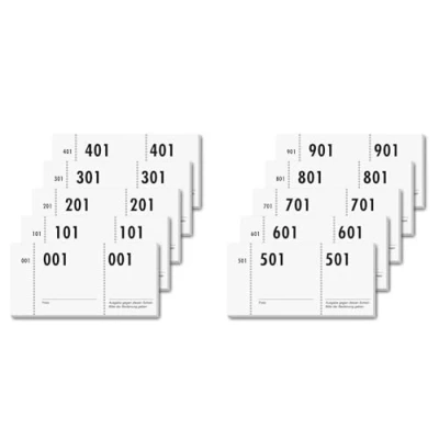 Abbildung von Sigel GN110 Nummernblock, 1000 Bons (fortlaufend nummerierte Blöcke von 1 bis 1000, 10,5 x 5 cm, Farbauswahl nicht möglich), gesamt 10 Blocks, aus nachhaltigem Papier