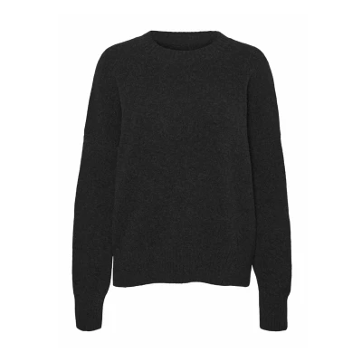 Abbildung von Vero Moda Geschnitten Rundhals Strickpullover, Damen, Größe: Small, Black