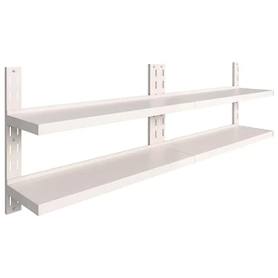 Abbildung von vidaXL 2X Wandregal 2 stufig Küchenregal Gewürzregal Wandboard Edelstahlregal Hängeregal Wand Regal Ablage Ständer Küche Edelstahl 240x30cm