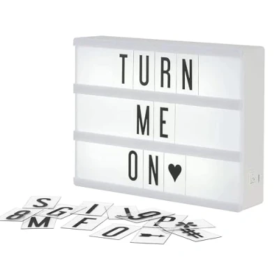 Abbildung von My Cinema Lightbox Lichtbox Leuchtkasten, 20x15cm, Leuchtbox mit Buchstaben, Kino Lightbox, Leuchttafel LED