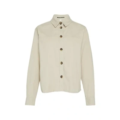 Abbildung von QS Hemdbluse, Damen, Größe: 36, Helles beige