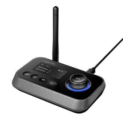 Abbildung von LogiLink Bluetooth 5.0 Audiosender und Empfänger Adapter, Geräte mit ausstatten, 2 Kopfhörer koppeln, schwarz