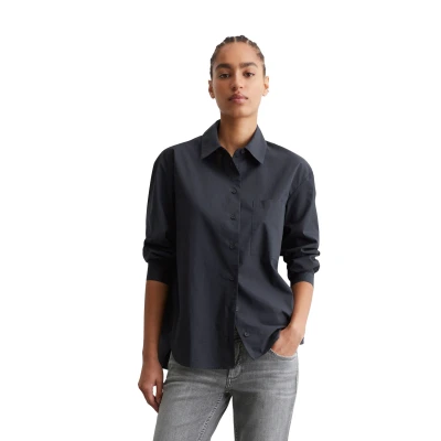 Abbildung von Marc O&#039;Polo Denim Relaxed AUS Softem Hemdbluse, Damen, Größe: Large, Blue depths