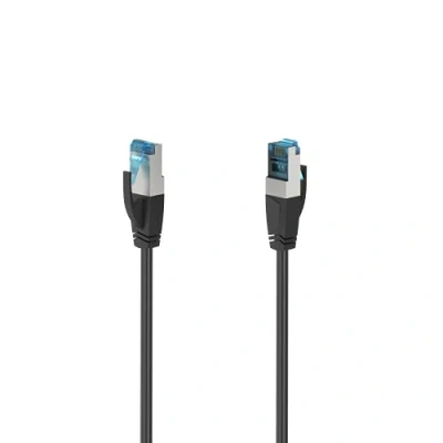 Abbildung von Hama Cat 6a Netzwerkkabel 5m, Gigabit Ethernet bis zu 10 Gbps (RJ45 Lankabel, S/FTP doppelt geschirmt, verdrillte Datenpaare, Knickschutz, schlanke Stecker, Ethernetkabel mit robustem Kabelmantel)