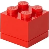 Abbildung von Lego Box 4, Mini mit 4 Knöpfen, Snack Box, Rot, 4,6 x 4,3 cm