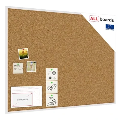 Abbildung von ALLboards Pinnwand mit Weißem Holz Rahmen 120x90cm Korktafel Korkwand Kork