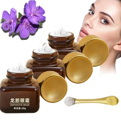 Abbildung von Enzian Anti Falten Augencreme, Hankylin Straffungs Augencreme gegen Tränensäcke, Reduzierung feiner Linien und geschwollener Augenringe 20 g (3Pcs)