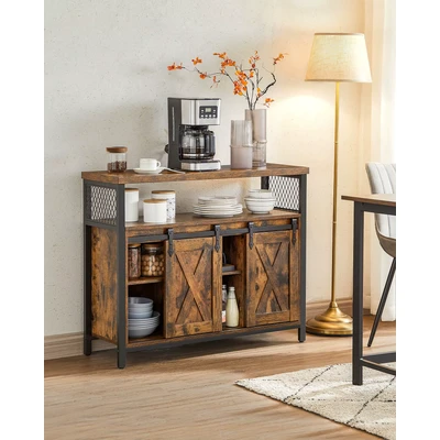 Abbildung von VASAGLE Sideboard Küchenschrank, mit 2 Schiebetüren, verstellbare Ablagen