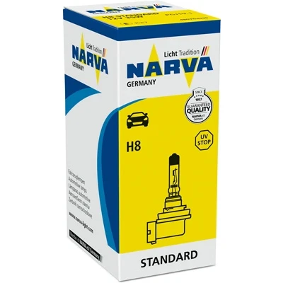 Abbildung von NARVA 480763000 Glühlampe, Fernscheinwerfer H8 12V 35W Halogen BMW: 5 Touring, 3 Limousine, AUDI: A6 C6 Avant, A4 B8 A3 Sportback