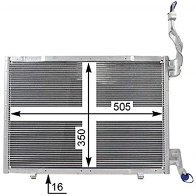 Abbildung von MAHLE ORIGINAL AC 22 000P Klimakondensator ohne Trockner 505 FORD: FIESTA 6, 6 Van, Tourneo Courier