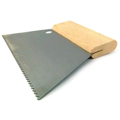 Abbildung von Schwan Kleberspachtel, Stahl, 180 mm, gezahnt/ungezahnt, Buchenholzgriff, TBK für Bodenbelag, Parkett und Fliesen