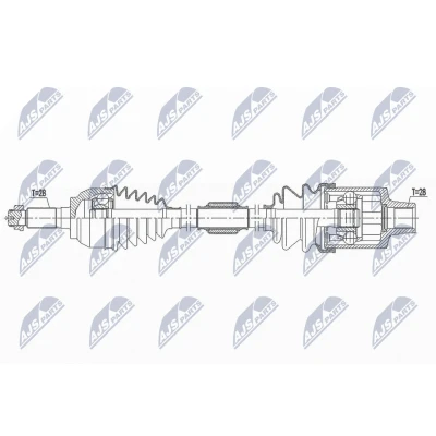 Abbildung von NTY NPW MZ 064 Antriebswelle Vorderachse rechts 640 85 MAZDA: 3 Hatchback, 5
