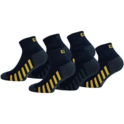 Abbildung von Caterpillar 6 Paar Sneaker Work Knöchellang Fußgewölbestütze Frottee Einlegesohle Baumwolle (Blau Grau, 39 42)