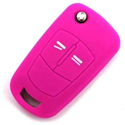 Abbildung von Schlüssel Hülle OB für 2 Tasten Auto Silikon Cover Finest Folia (Neon Pink)