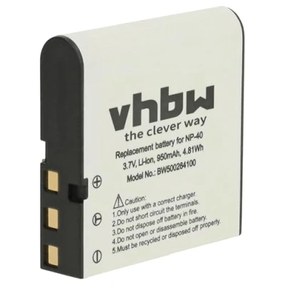 Abbildung von vhbw 1x Akku kompatibel mit Casio Exilim EX Serie Z40, Z25, Z30, Z200, Z50, Z55, Z450, Z500, Z300, Z400 Kamera (950 mAh, 3,6 V, Li Ion)