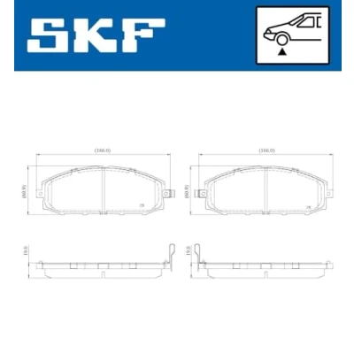 Abbildung von SKF VKBP 81122 A Bremsbelagsatz mit akustischer Verschleißwarnung NISSAN: Patrol GR 5 SUV