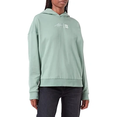 Abbildung von HUGO Women&#039;s Relaxed Hoodie Sweatshirt, Open Green375, M