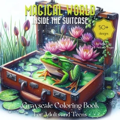 Abbildung von Magical World Grayscale Coloring Book: Fantasy Landscape and Enchanted Wonderland Inside an Suitcase Suitable for Beginners, Teens, Adults ... (Magical A Little Thing, Band 1)