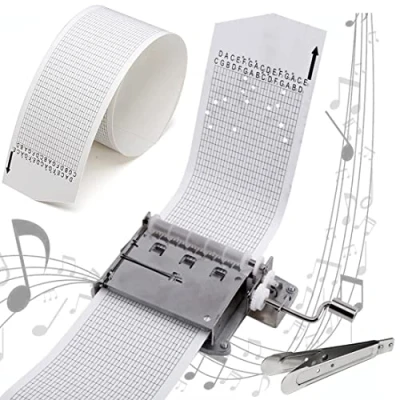 Abbildung von Wailicop 30 Noten DIY Handkurbel Mechanische Spieluhr Bewegung + Puncher 20 Musik Papiere für Caja Musical Personalisieren Melodie