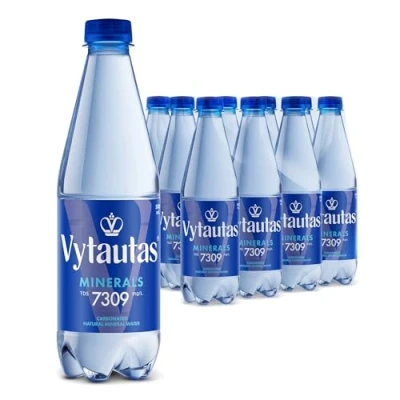 Abbildung von VYTAUTAS Natürliches Mineralwasser mit Kohlensäure 500 ml (12er Pack) Für Maximale Hydration, Reich an Essenziellen Mineralien wie Calcium, Magnesium, Funktionswasser, Hohe Mineralisierung