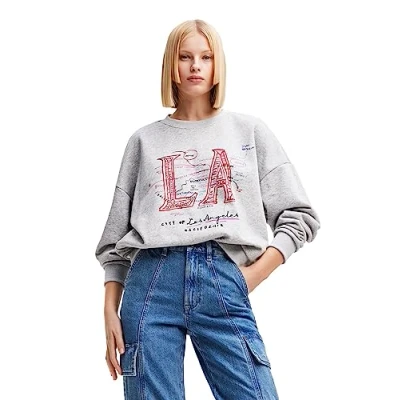 Abbildung von Desigual Oversize LOS Angeles Sweatshirt, Damen, Größe: XS, Grey
