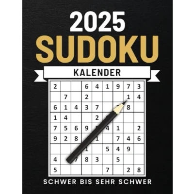 Abbildung von Sudoku Kalender 2025 Schwer bis Sehr Schwer: Großdruck Rätselkalender als Geschenk für Erwachsene und Senioren mit 366 Schwere Sudokus