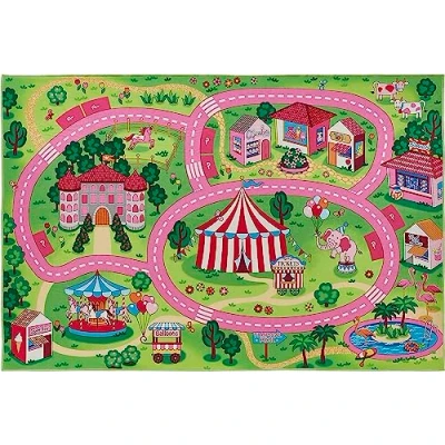 Abbildung von andiamo Teppich Wonderland Spielteppich für Mädchen mit modernem Design pflegeleicht und strapazierfähig Spielunterlage Kinder 100 x 150 cm Multi