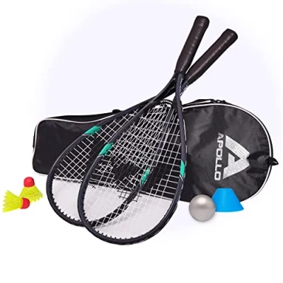 Abbildung von Apollo Speed Badmintonschläger Badminton Schläger Set Kinder Pro, (Set, inkl. Tragetasche, Federbällen, Schaumball und Hütchen), Hütchen