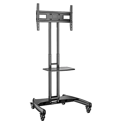 Abbildung von Ergosolid TV Halterung mit Rollen, Fuß schwenkbar und höhenverstellbar von 32 bis 65 Zoll (81 165 cm), VESA max. 600 x 400 mm, maximale Tragkraft 45,5 kg, AVA1500B 2020