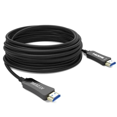 Abbildung von ATZEBE HDMI Glasfaser Kabel 50M, 4K unterstützt UHD 4K@60Hz HDR, High Speed 18Gbps, YUV 4:4:4 8bit, HEC, 3D, ARC, CEC, HDCP 2.2