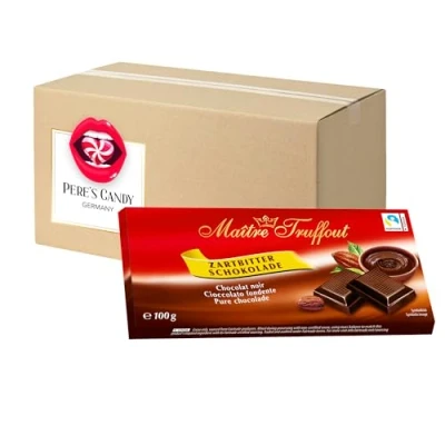 Abbildung von 5 x Maître Truffout Zartbitterschokolade Tafel 100g mit Geschenk von Pere&#039;s Candy