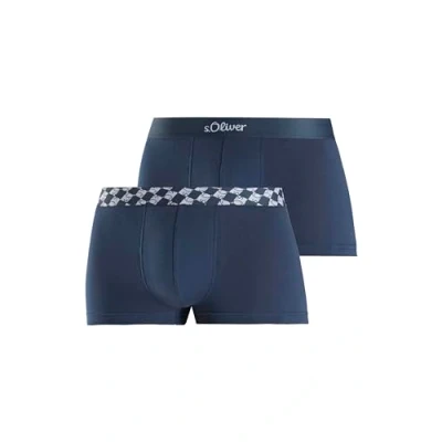 Abbildung von s.Oliver Herren Boxershorts im 2er Pack mit Logobund, Navy